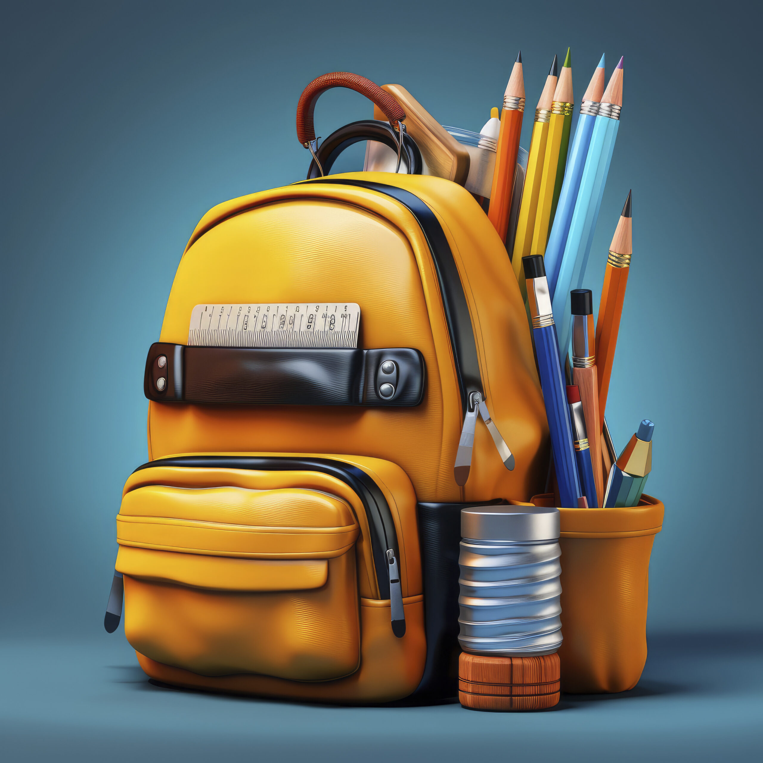view 3d graphic book bag with pencils scaled